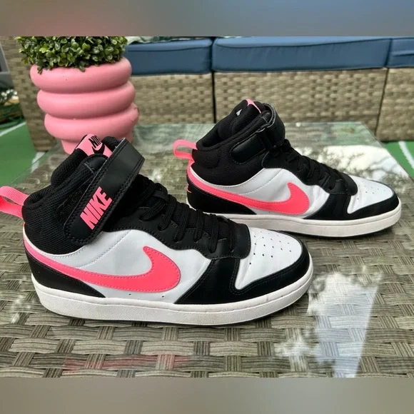 Nike Court Borough Mid 2 Black Pink Youth 7Y - Picture 3 of 7